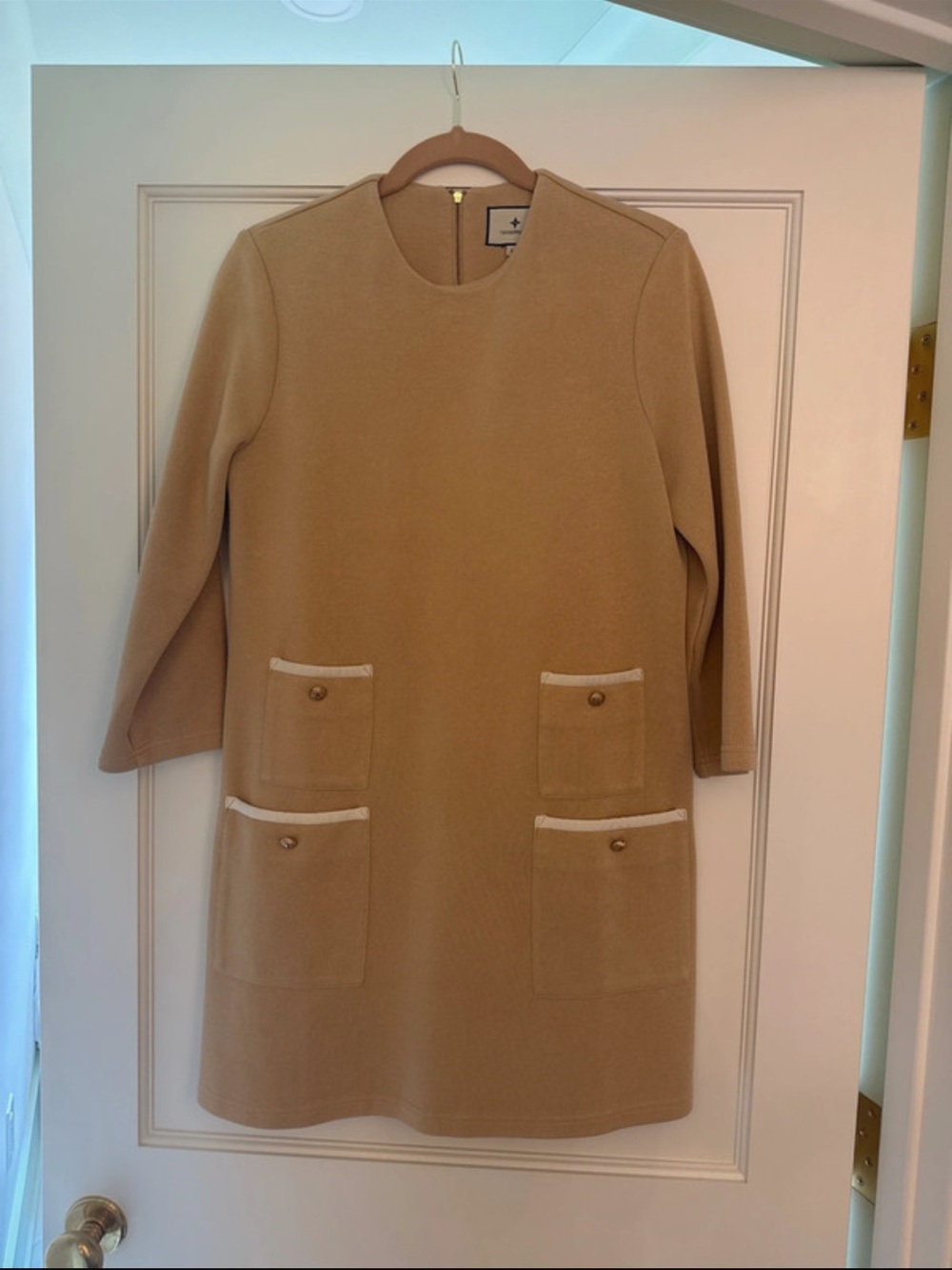Tuckernuck Mod Shift Dress in Croissant, medium